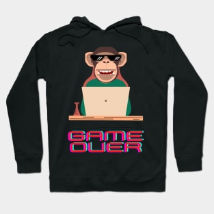 funny monkey game over Hoodie